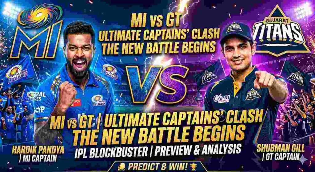 GT vs MI Dream11 Prediction IPL 2026 infographic image
