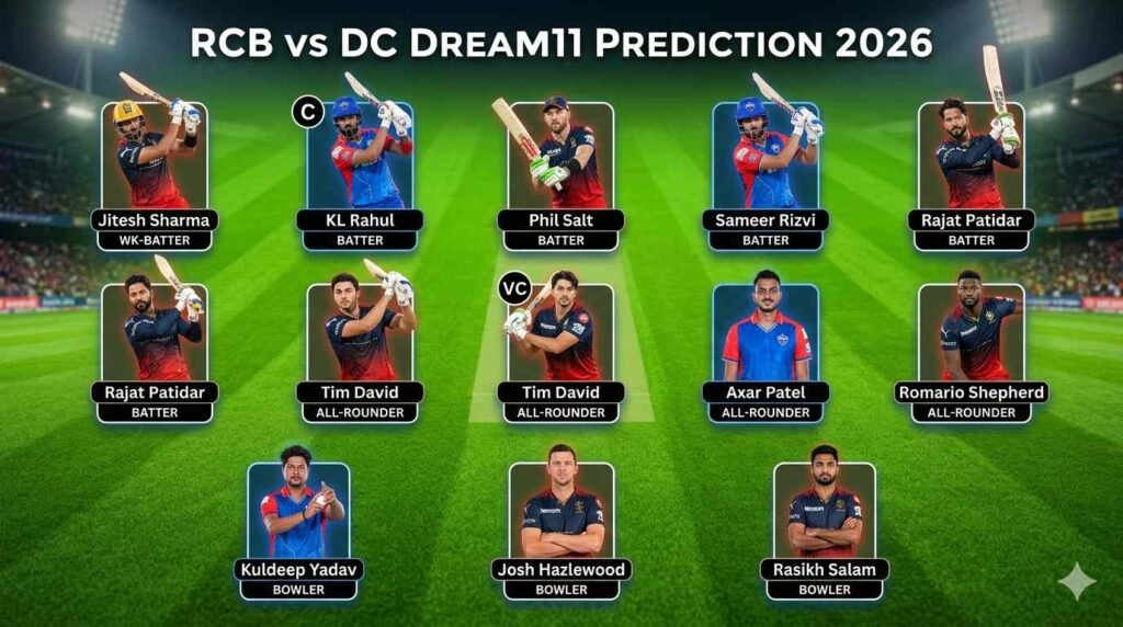 RCB vs DC Dream11 Prediction 2026