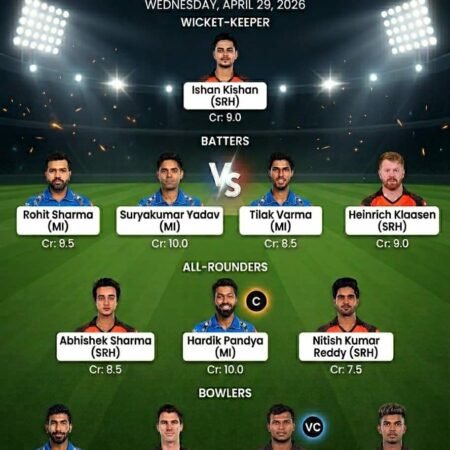 MI vs SRH Dream11 Prediction | Best GL & SL Team 29 April