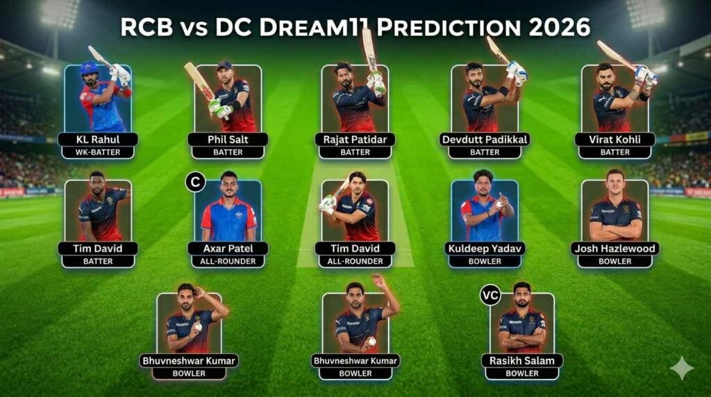 RCB vs DC Dream11 Prediction 2026